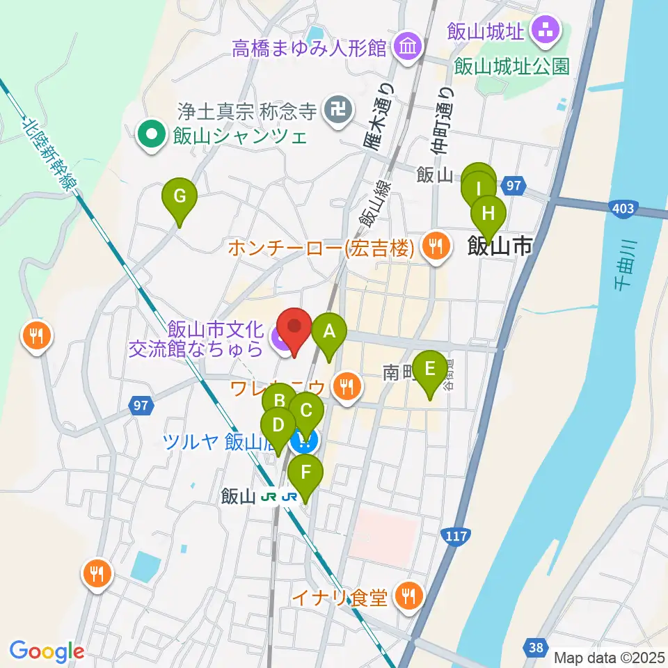 飯山市文化交流館なちゅら周辺の駐車場・コインパーキング一覧地図