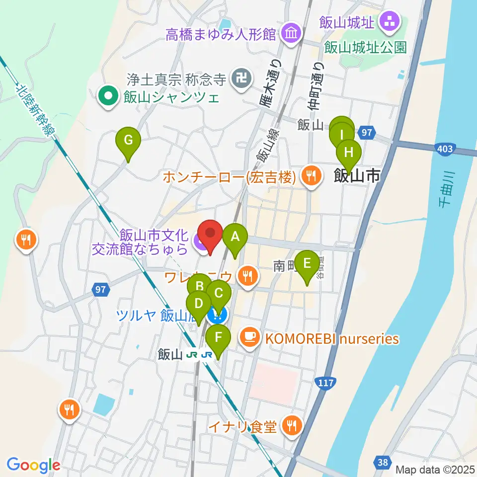 飯山市文化交流館なちゅら周辺の駐車場・コインパーキング一覧地図