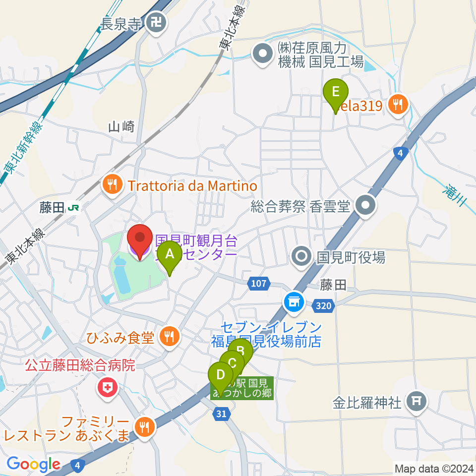 国見町観月台文化センター周辺の駐車場・コインパーキング一覧地図