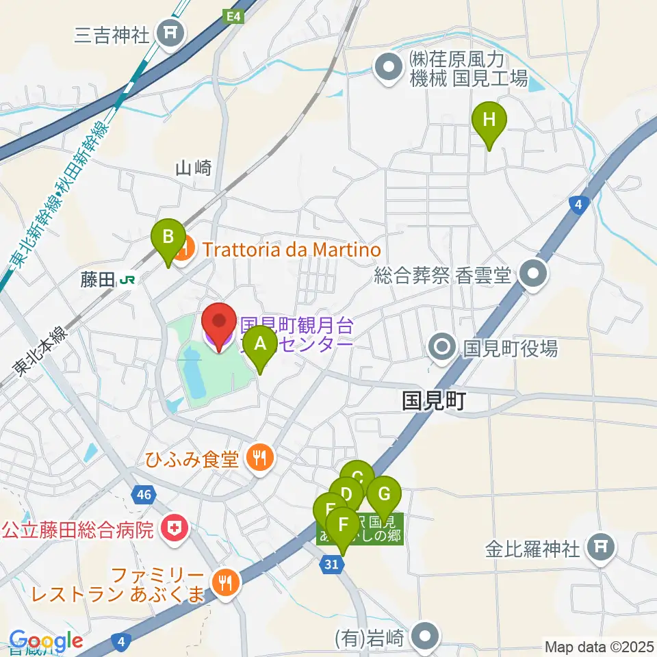 国見町観月台文化センター周辺の駐車場・コインパーキング一覧地図