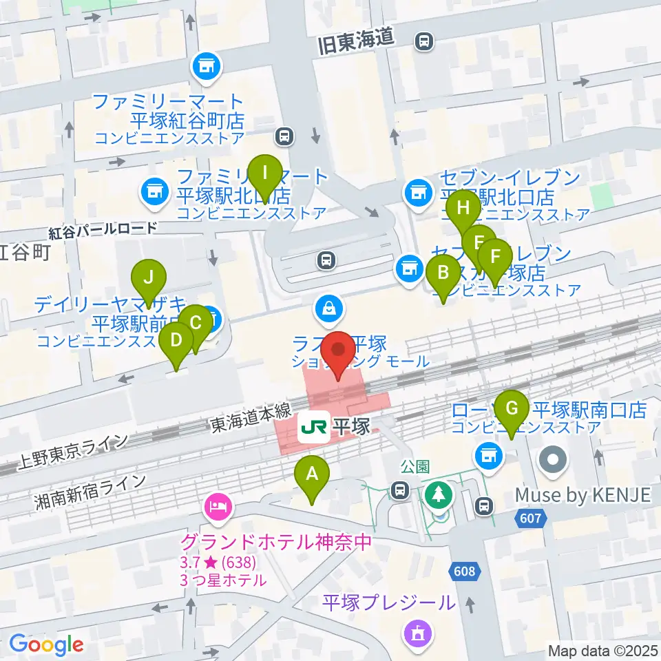 ラスカ平塚6F ラスカホール周辺の駐車場・コインパーキング一覧地図