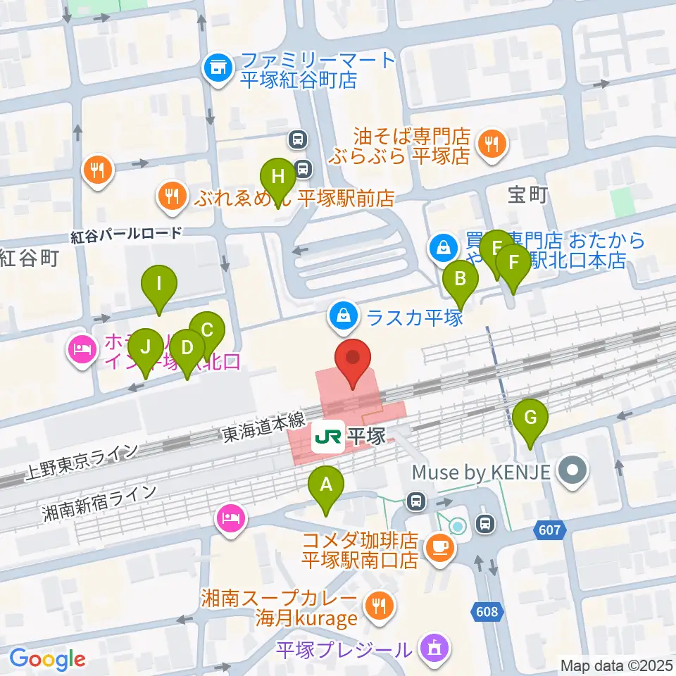 ラスカ平塚6F ラスカホール周辺の駐車場・コインパーキング一覧地図