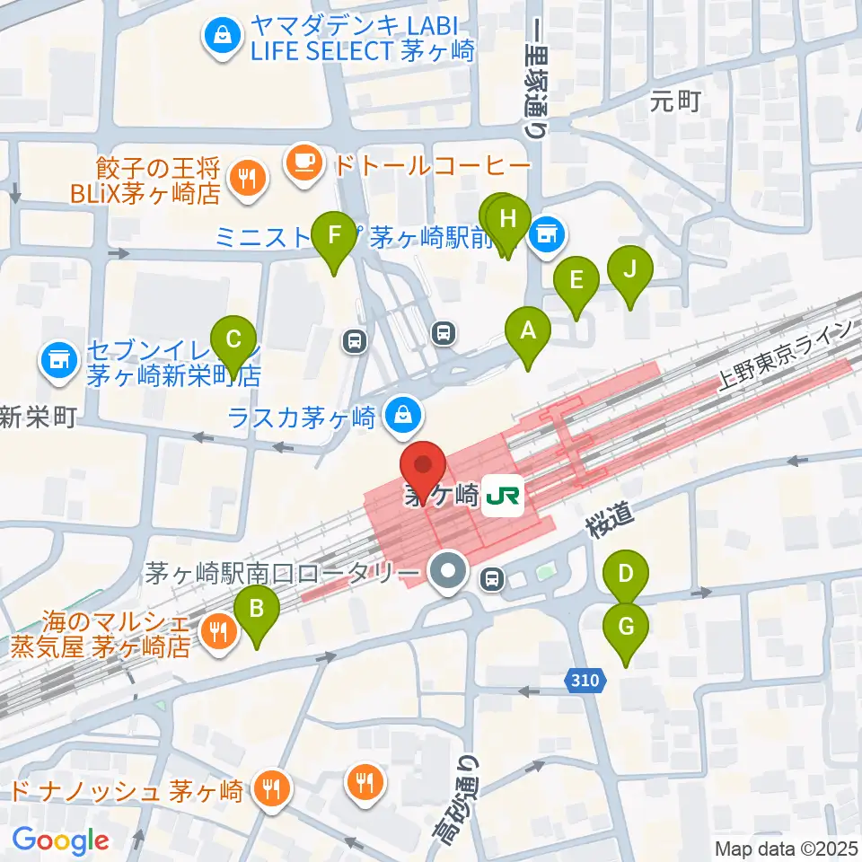 ラスカ茅ヶ崎ホール周辺の駐車場・コインパーキング一覧地図