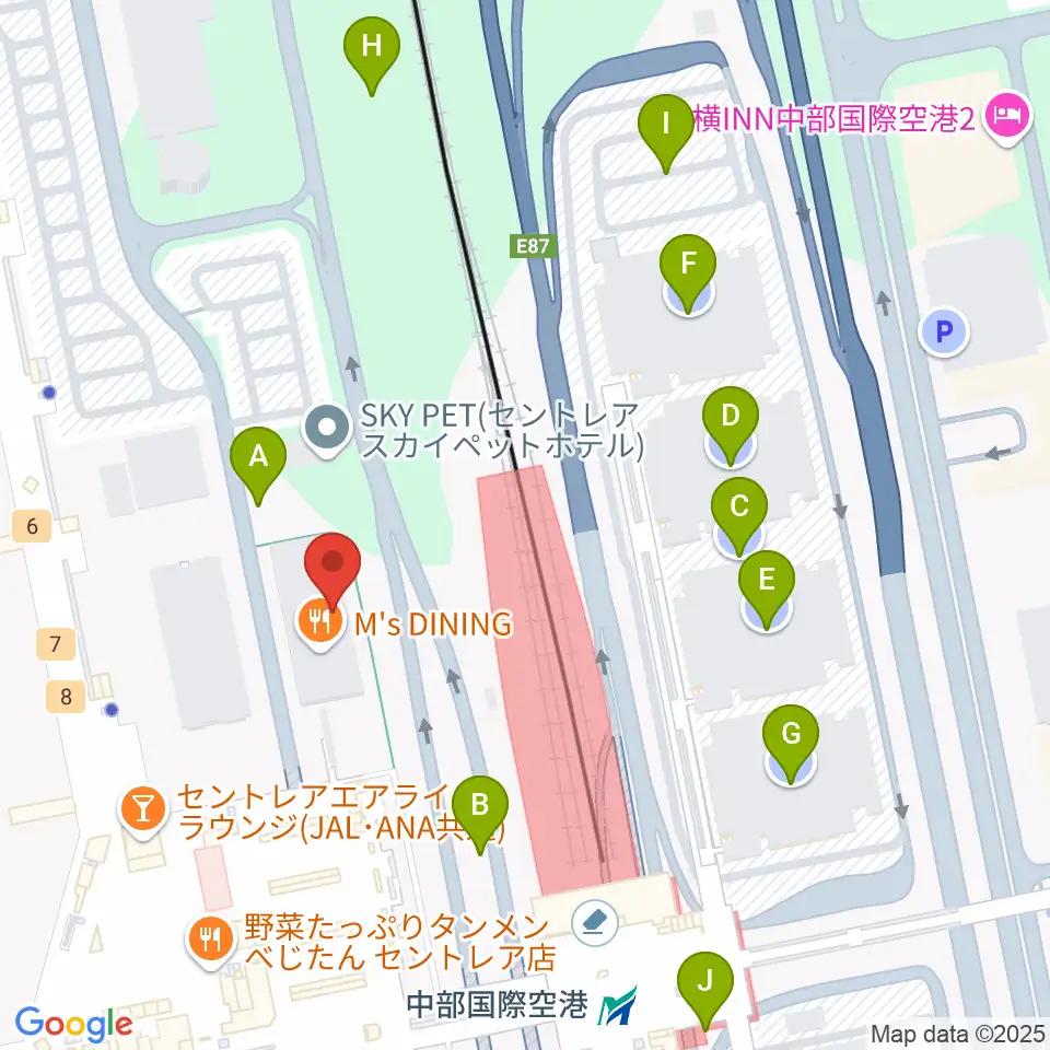中部国際空港セントレアホール周辺の駐車場・コインパーキング一覧地図