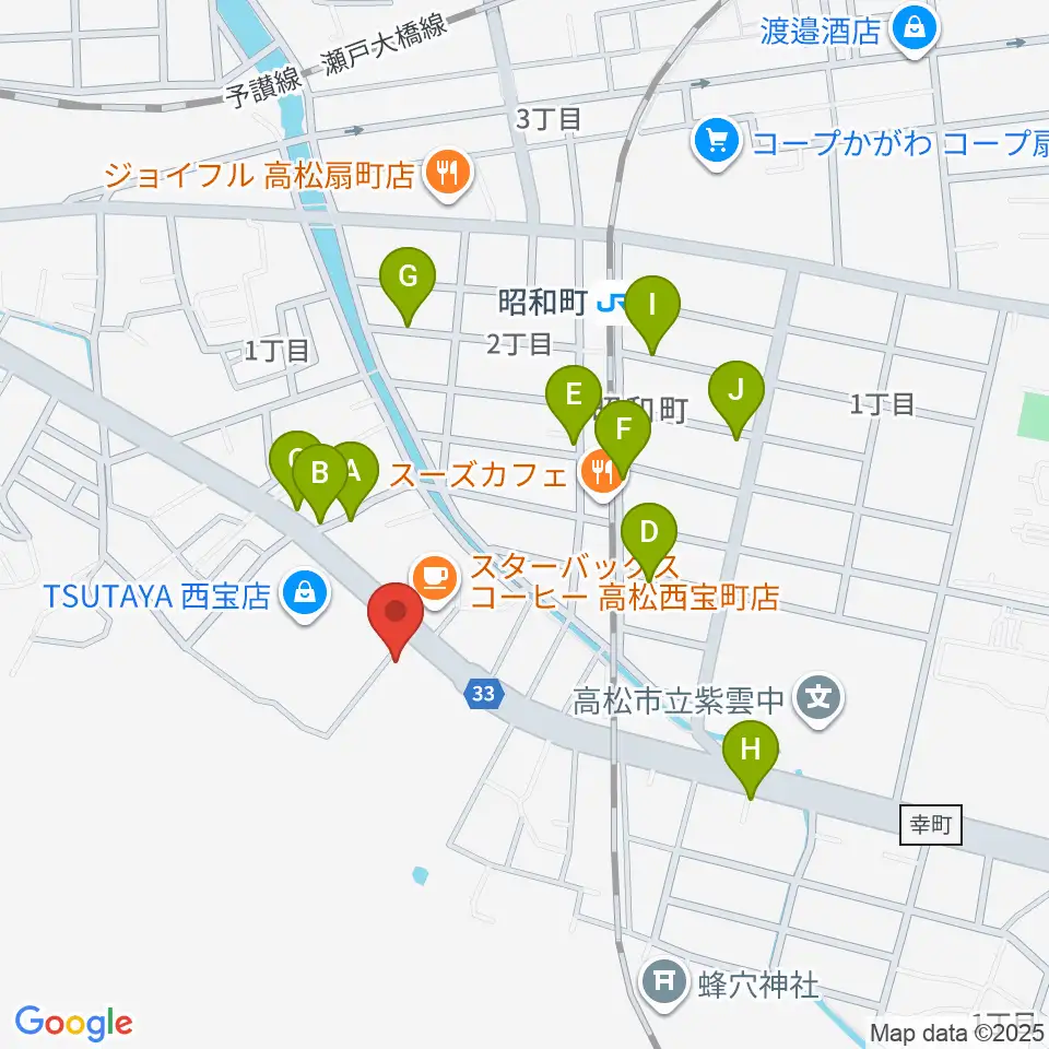 香川県教育会館ミューズホール周辺の駐車場・コインパーキング一覧地図