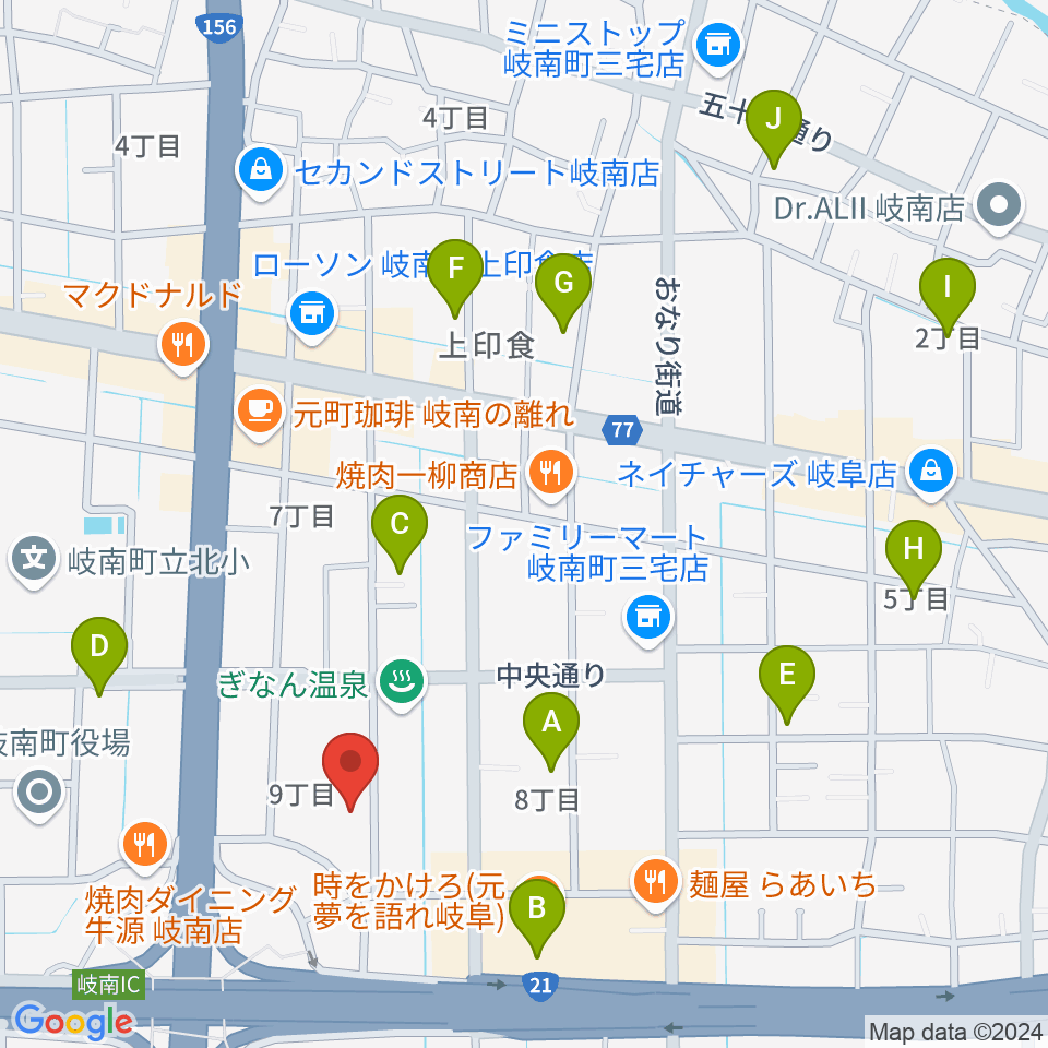 岐阜ソウルダイナ周辺の駐車場・コインパーキング一覧地図