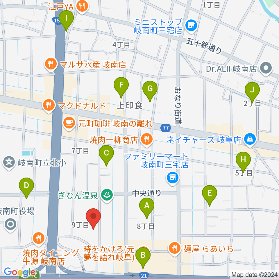 岐阜ソウルダイナ周辺の駐車場・コインパーキング一覧地図