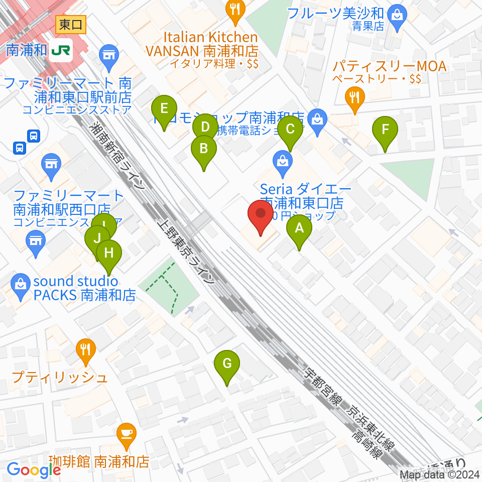 ミリオン楽器 南浦和店周辺の駐車場・コインパーキング一覧地図