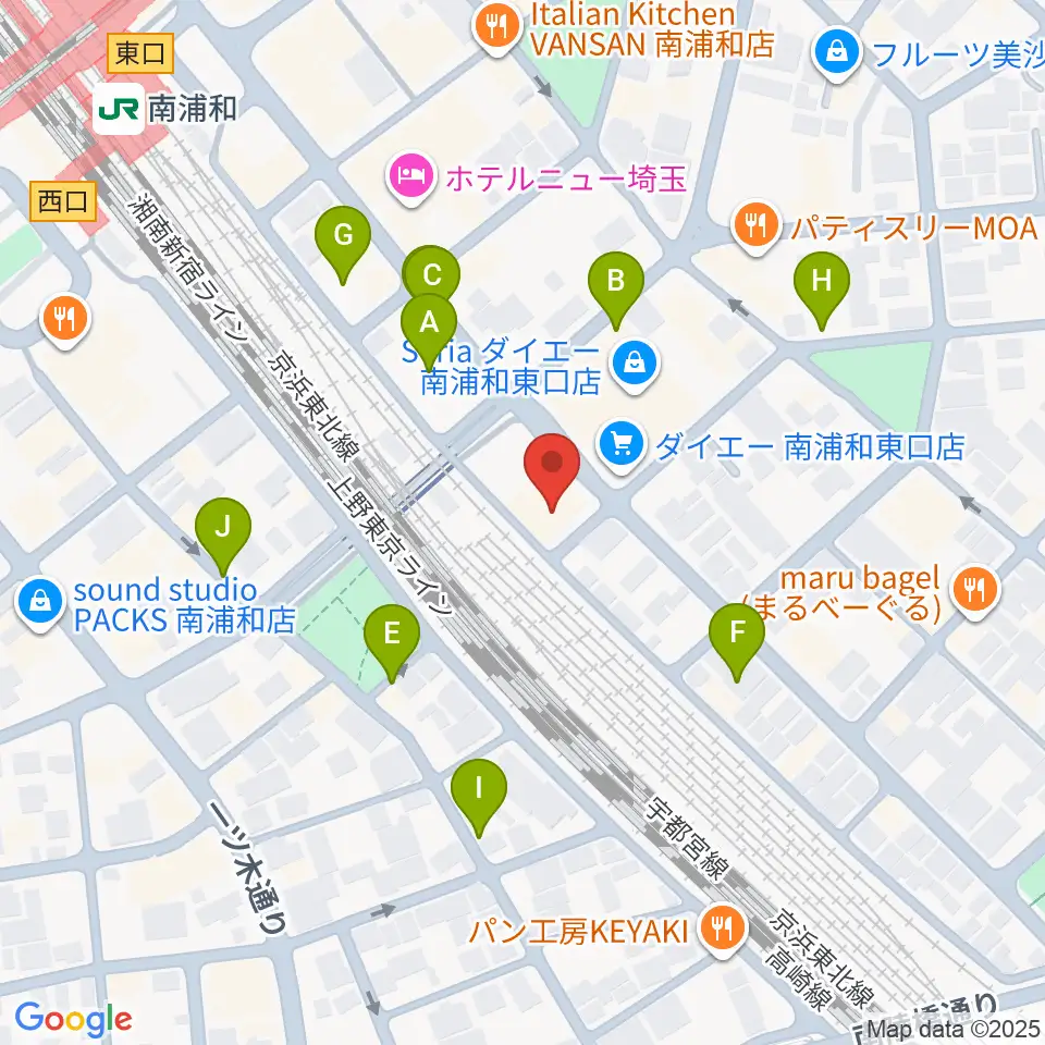 ミリオン楽器 南浦和店周辺の駐車場・コインパーキング一覧地図