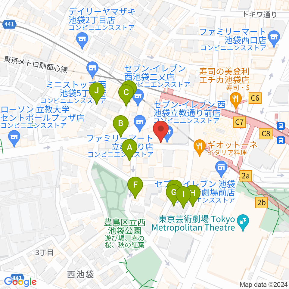 池袋サニースポット周辺の駐車場・コインパーキング一覧地図