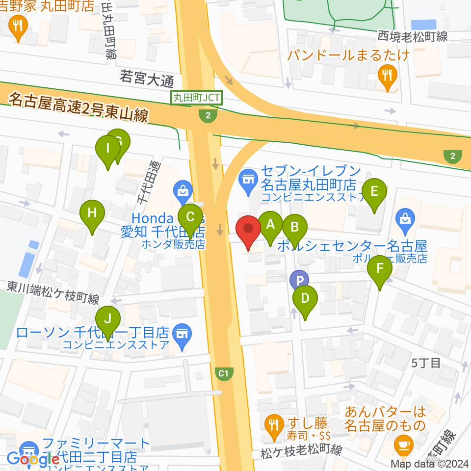 島村楽器 名古屋ギター&リペア店周辺の駐車場・コインパーキング一覧地図