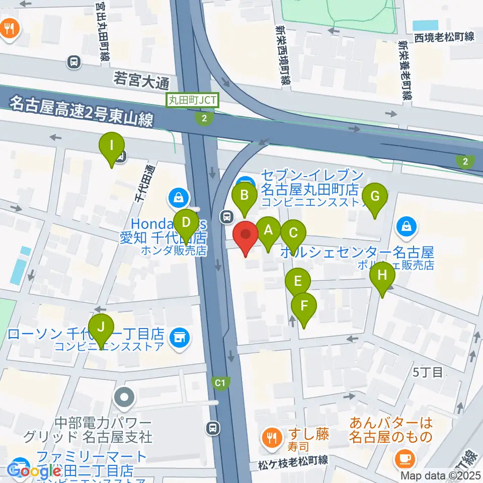 島村楽器 名古屋ギター&リペア店周辺の駐車場・コインパーキング一覧地図