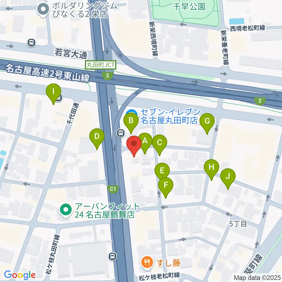 島村楽器 名古屋ギター&リペア店周辺の駐車場・コインパーキング一覧地図