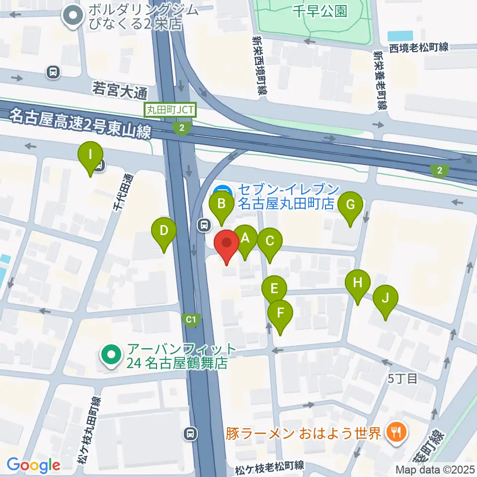 島村楽器 名古屋ギター&リペア店周辺の駐車場・コインパーキング一覧地図