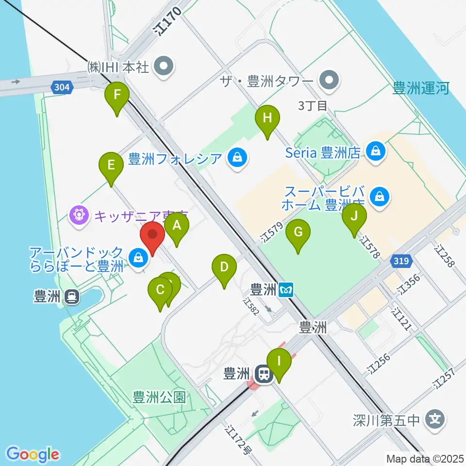 島村楽器ららぽーと豊洲店周辺の駐車場・コインパーキング一覧地図