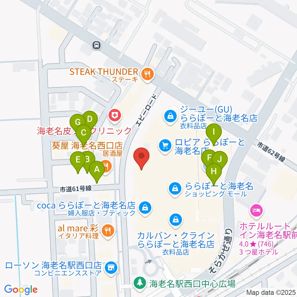 島村楽器ららぽーと海老名店周辺の駐車場・コインパーキング一覧地図