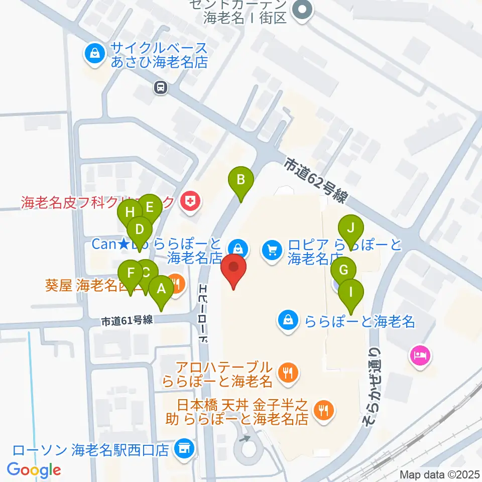 島村楽器ららぽーと海老名店周辺の駐車場・コインパーキング一覧地図