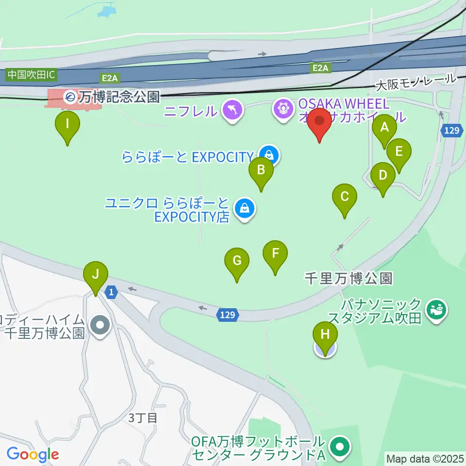 島村楽器ららぽーとEXPOCITY店周辺の駐車場・コインパーキング一覧地図