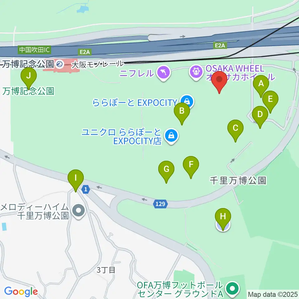 島村楽器ららぽーとEXPOCITY店周辺の駐車場・コインパーキング一覧地図