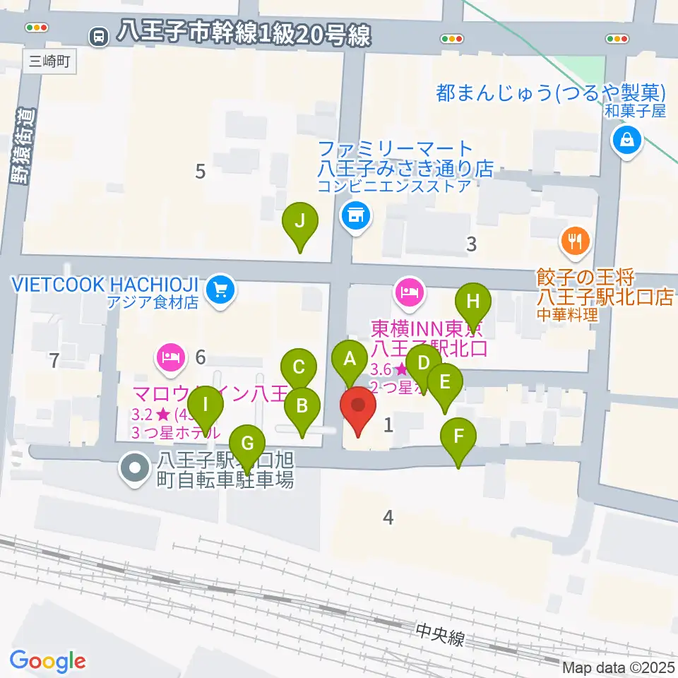 八王子ぐるまま周辺の駐車場・コインパーキング一覧地図