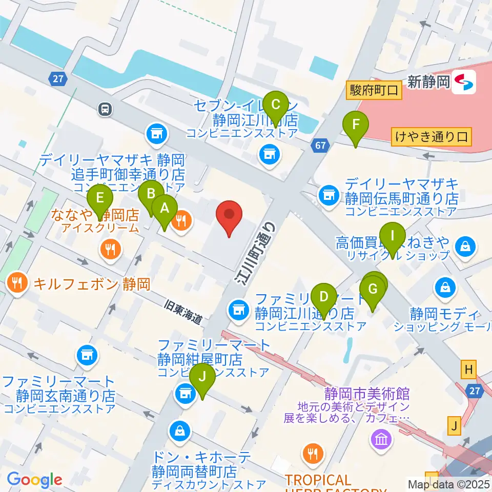しずぎんホールユーフォニア周辺の駐車場・コインパーキング一覧地図