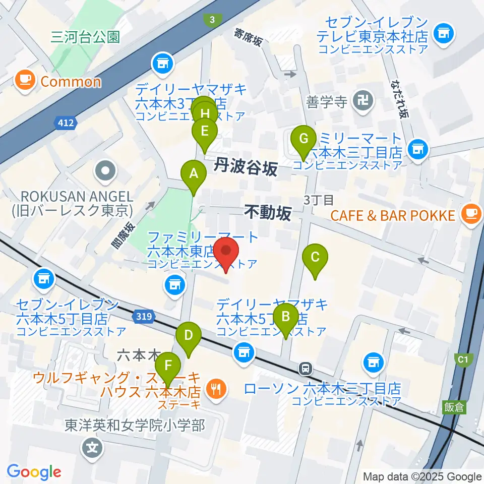 六本木REAL DIVA'S周辺の駐車場・コインパーキング一覧地図