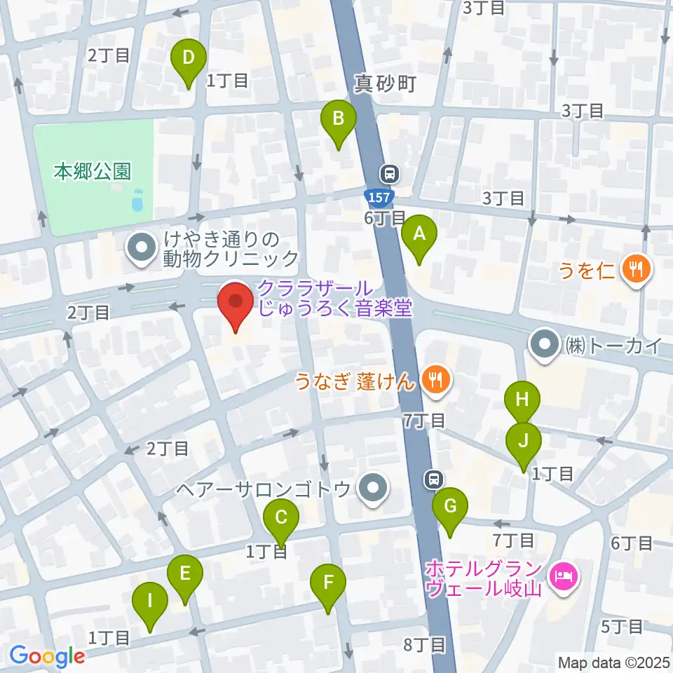 クララザール じゅうろく音楽堂周辺の駐車場・コインパーキング一覧地図