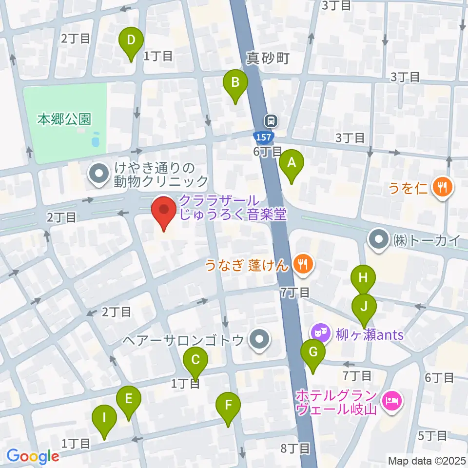 クララザール じゅうろく音楽堂周辺の駐車場・コインパーキング一覧地図