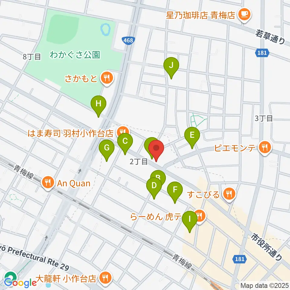 小作パーパス周辺の駐車場・コインパーキング一覧地図