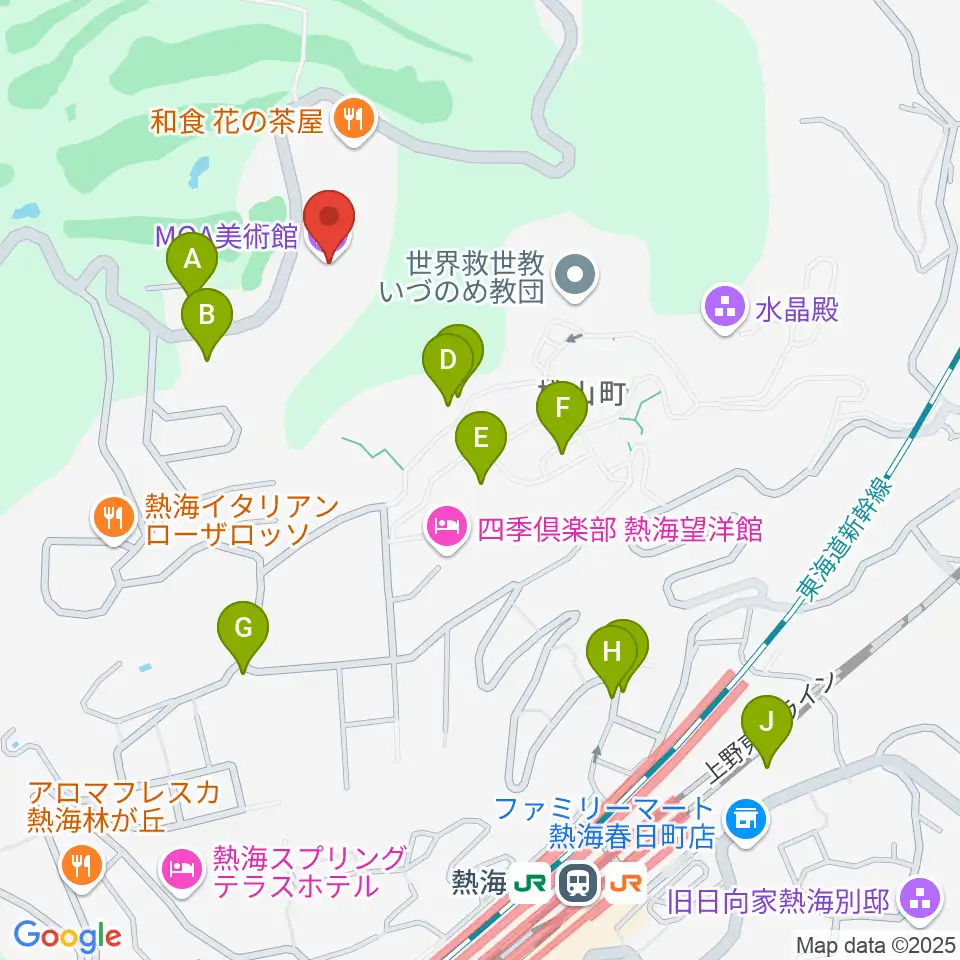 MOA美術館周辺の駐車場・コインパーキング一覧地図