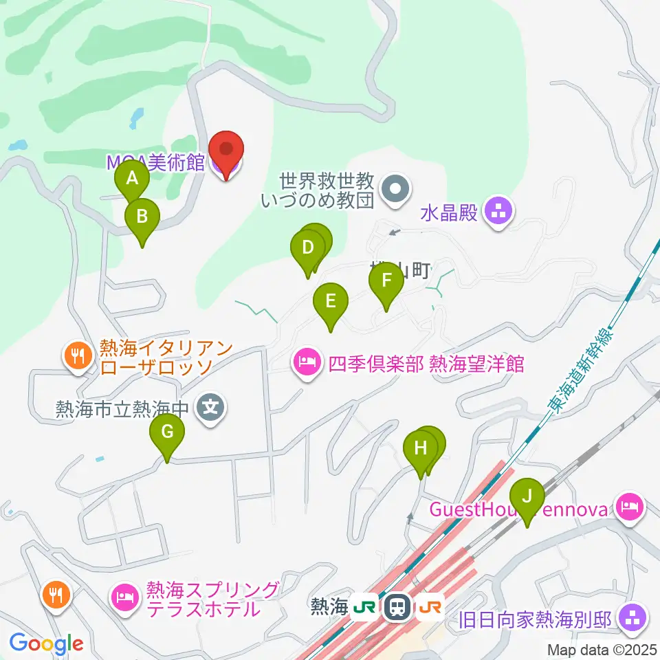 MOA美術館周辺の駐車場・コインパーキング一覧地図
