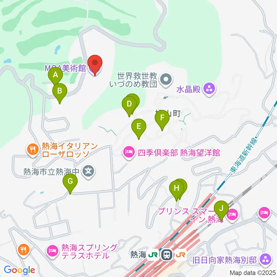 MOA美術館周辺の駐車場・コインパーキング一覧地図