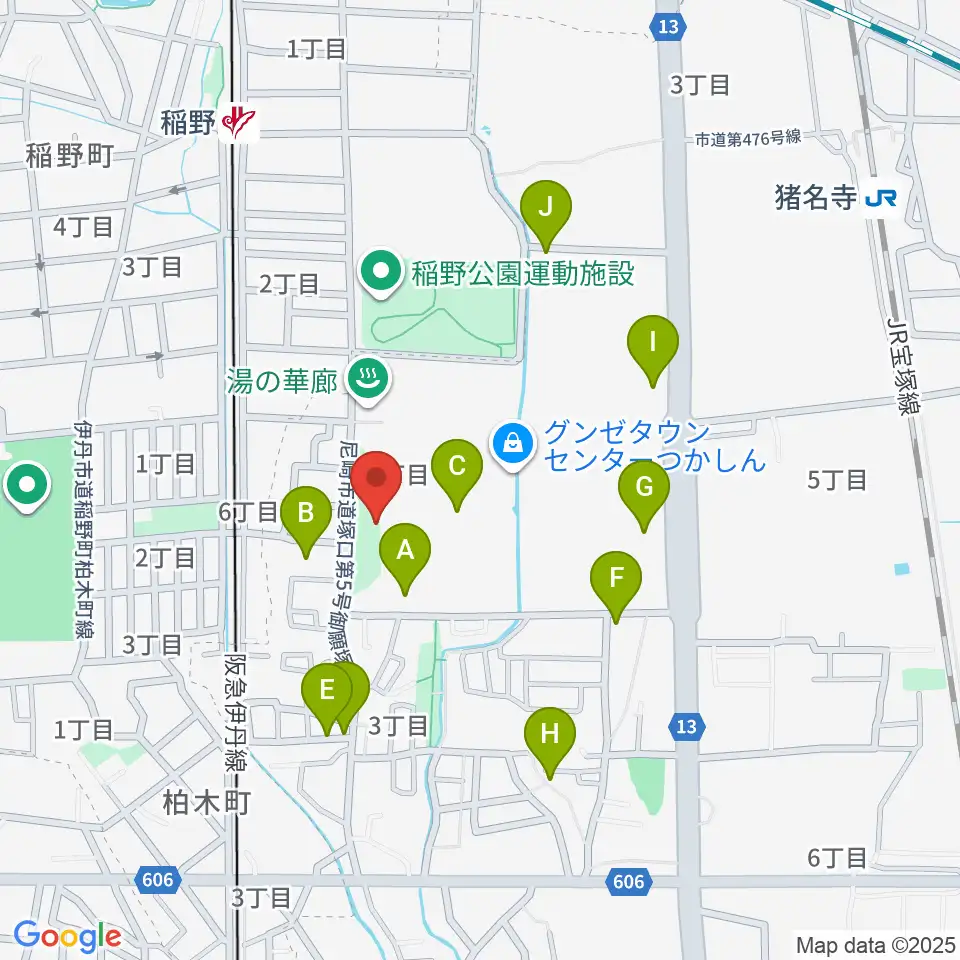ローゼンビートクライネルザール周辺の駐車場・コインパーキング一覧地図