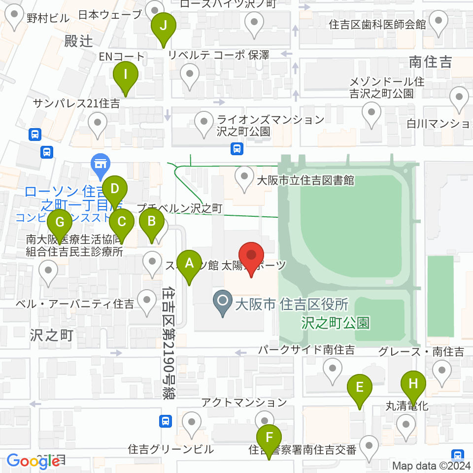 錦秀会 住吉区民センター周辺の駐車場・コインパーキング一覧地図
