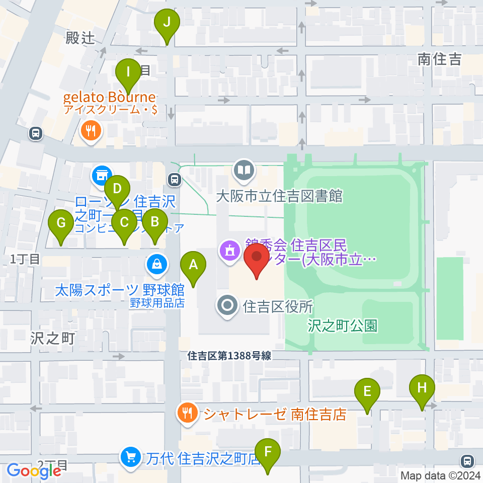 錦秀会 住吉区民センター周辺の駐車場・コインパーキング一覧地図