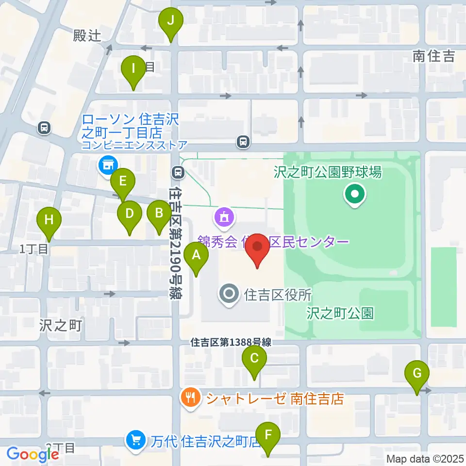 錦秀会 住吉区民センター周辺の駐車場・コインパーキング一覧地図