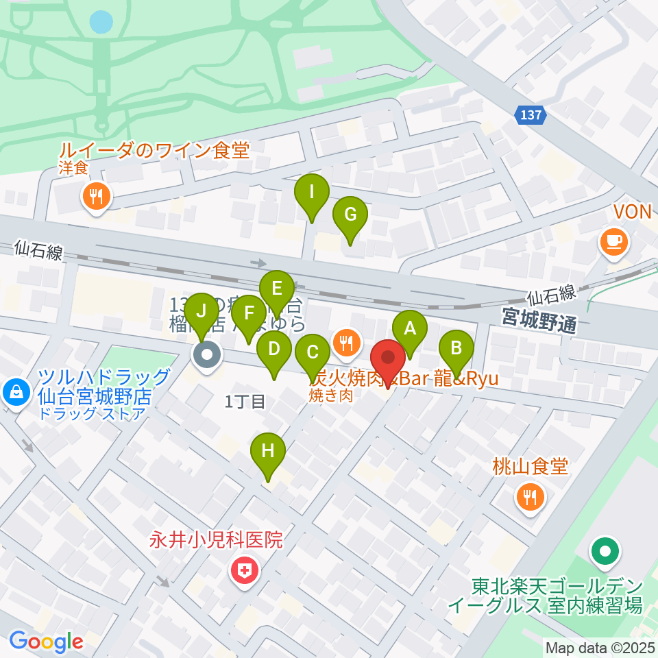 ギターハウスフレット周辺の駐車場・コインパーキング一覧地図