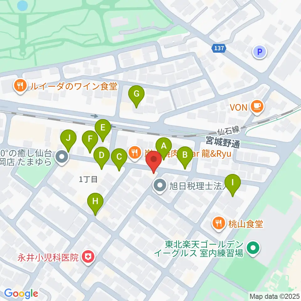 ギターハウスフレット周辺の駐車場・コインパーキング一覧地図