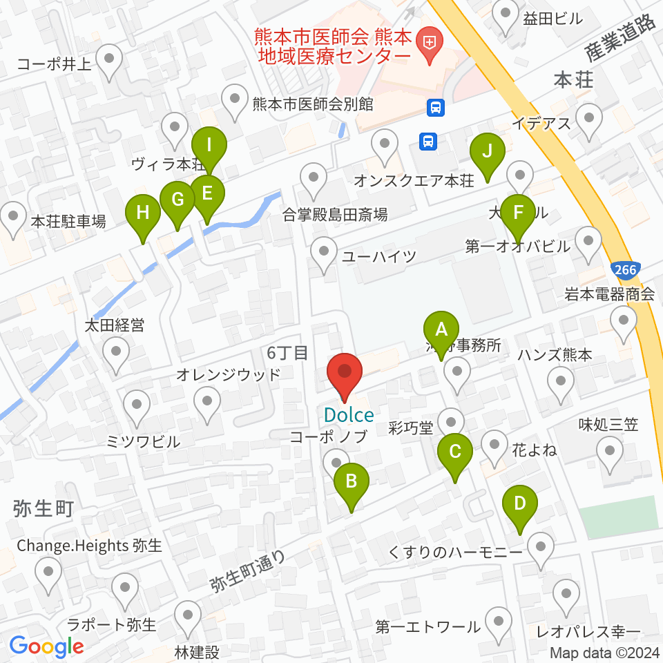 熊本サロンDOLCE周辺の駐車場・コインパーキング一覧地図