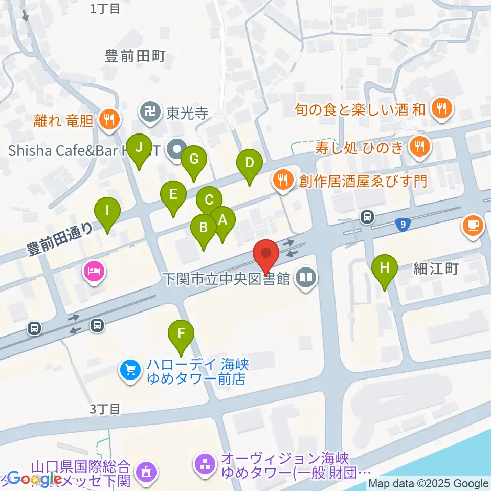 下関市生涯学習プラザ ドリームシップ周辺の駐車場・コインパーキング一覧地図