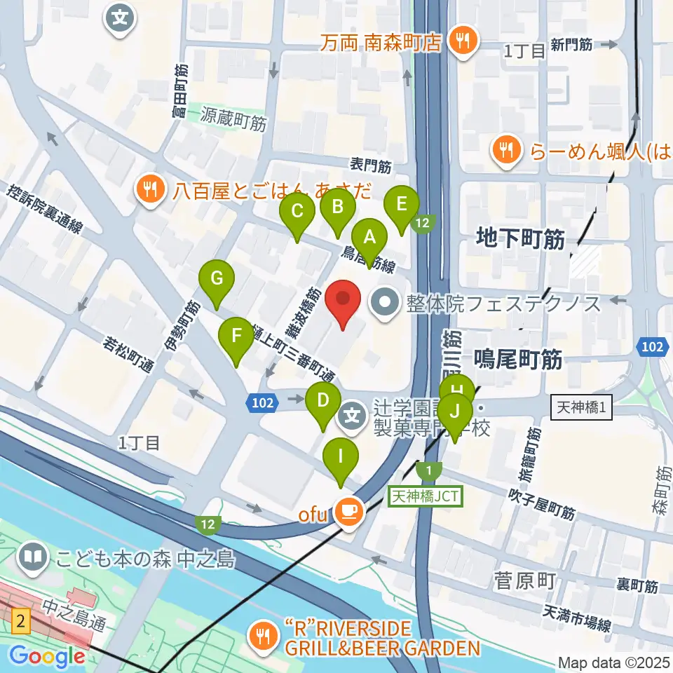 ヒビキミュージックサロン リーヴズ周辺の駐車場・コインパーキング一覧地図