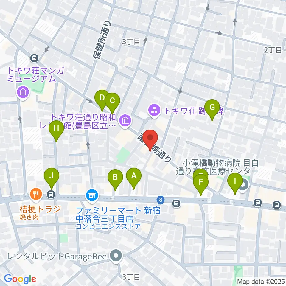 落合南長崎クラフトマンスタジオ周辺の駐車場・コインパーキング一覧地図