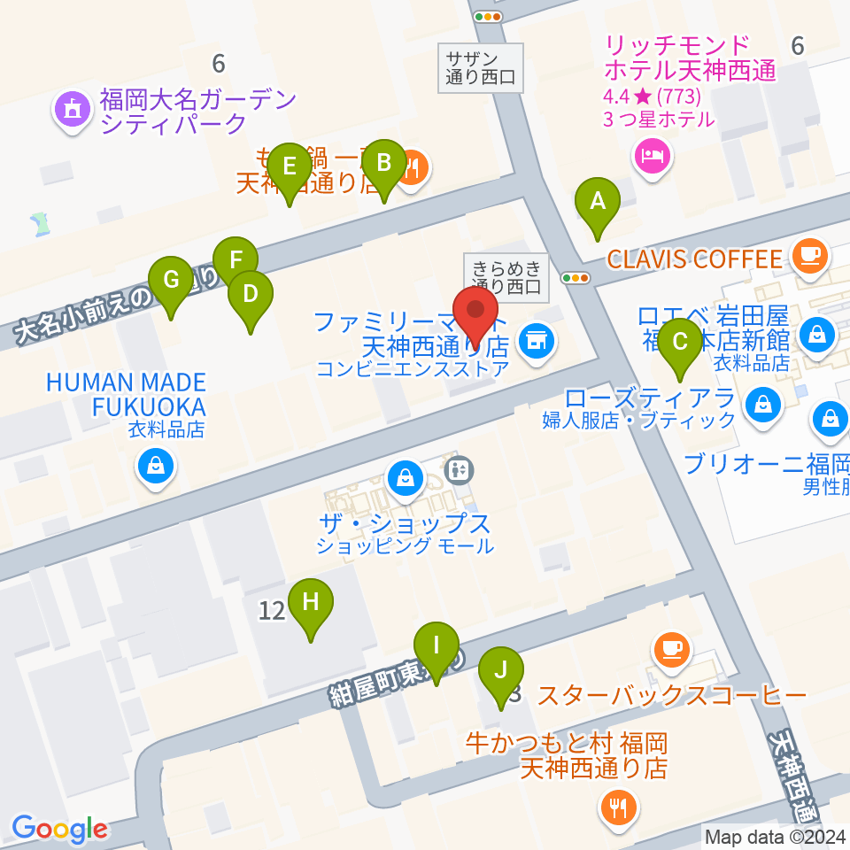 大名SQUARE GARDEN周辺の駐車場・コインパーキング一覧地図