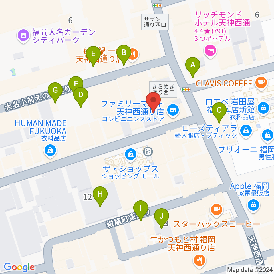 大名SQUARE GARDEN周辺の駐車場・コインパーキング一覧地図