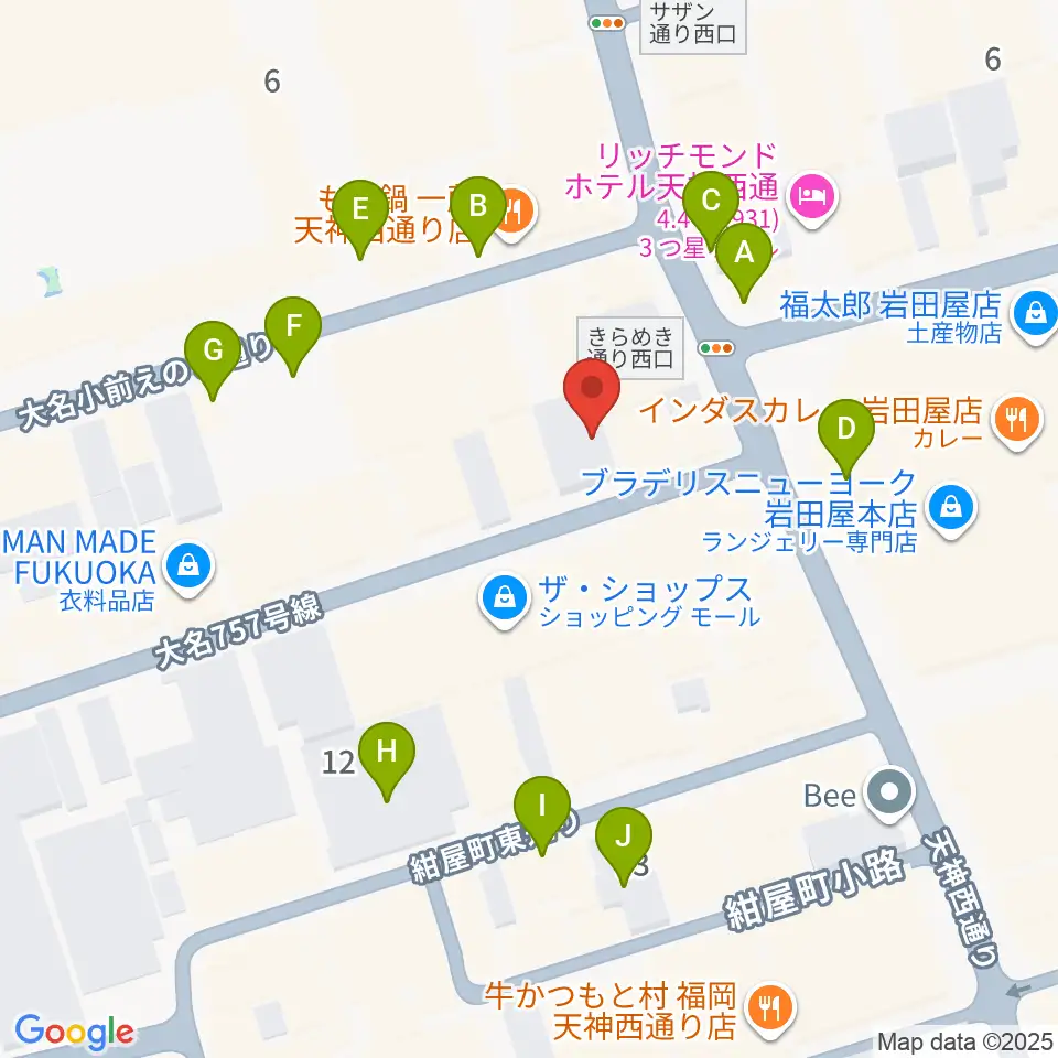 大名SQUARE GARDEN周辺の駐車場・コインパーキング一覧地図