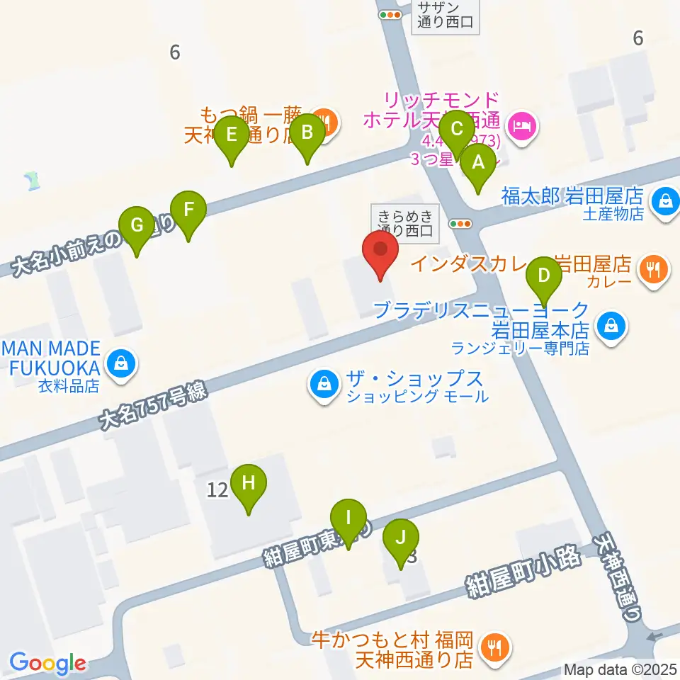 大名SQUARE GARDEN周辺の駐車場・コインパーキング一覧地図