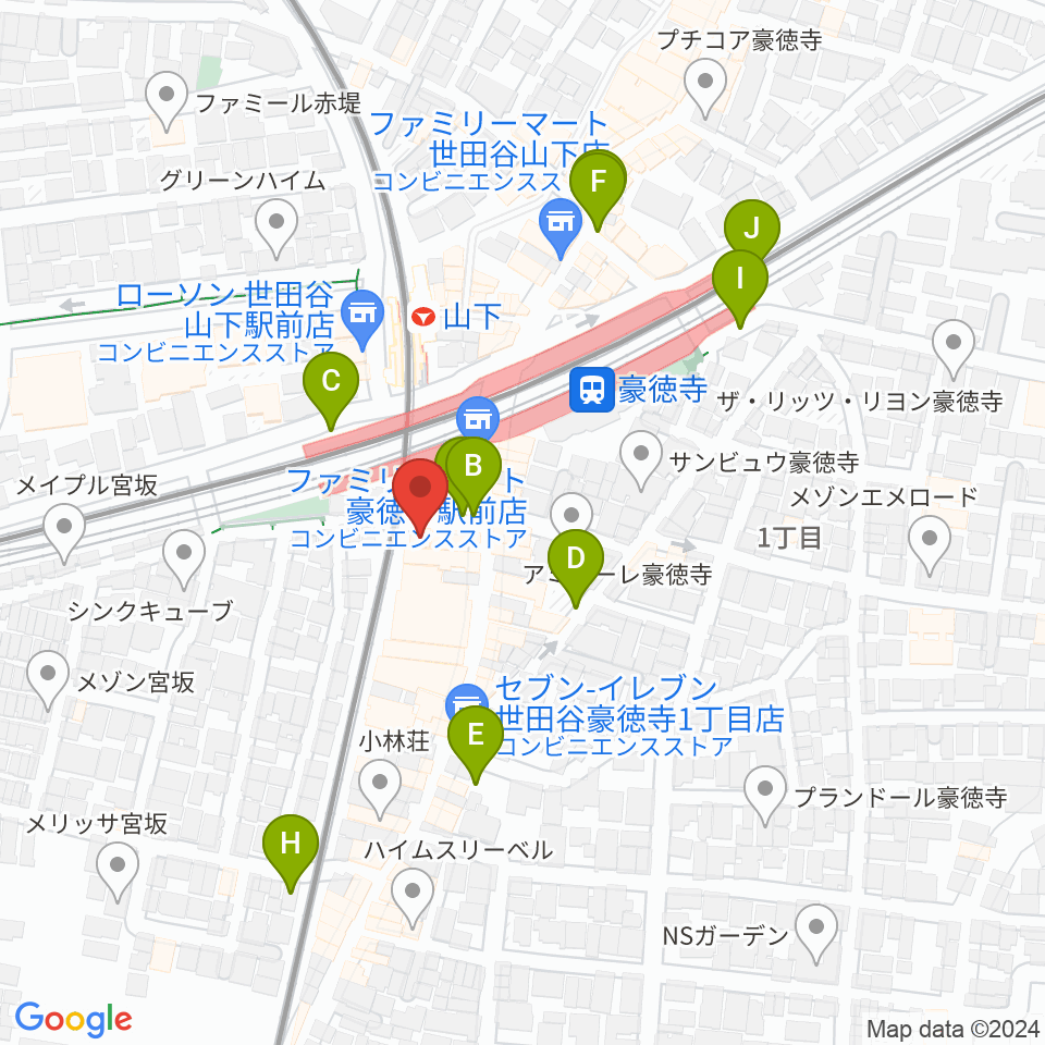 Leaf room 豪徳寺周辺の駐車場・コインパーキング一覧地図