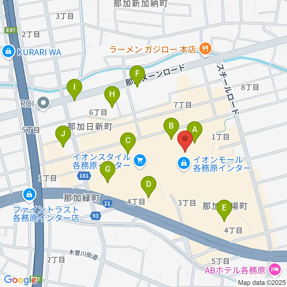 ロッキン岐阜店周辺の駐車場・コインパーキング一覧地図