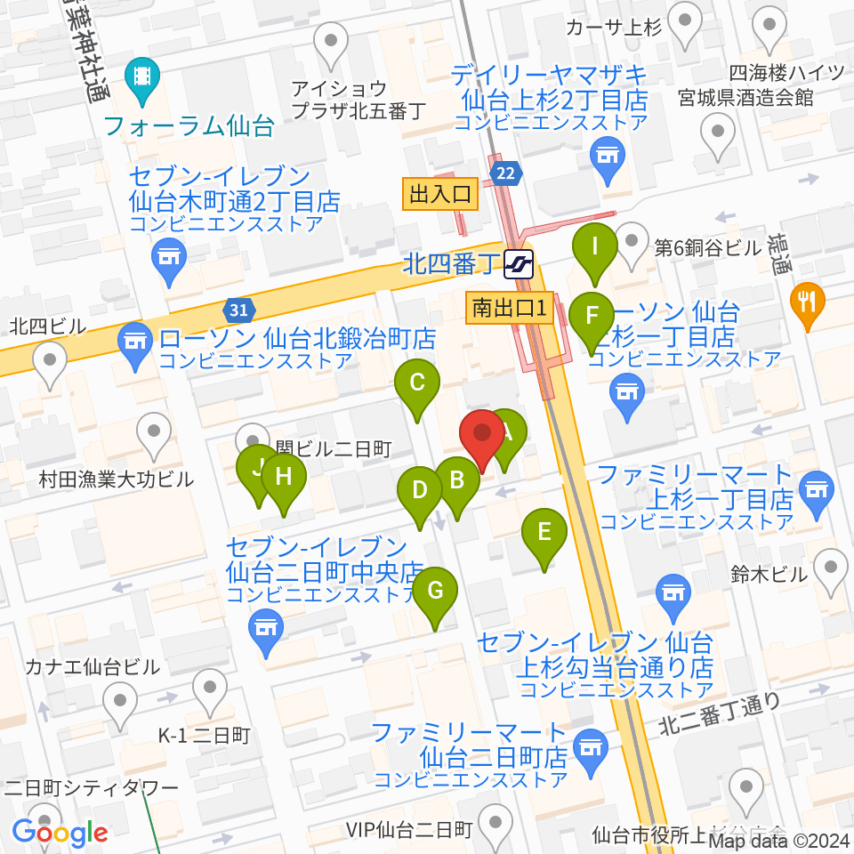 松尾弦楽器 仙台店周辺の駐車場・コインパーキング一覧地図