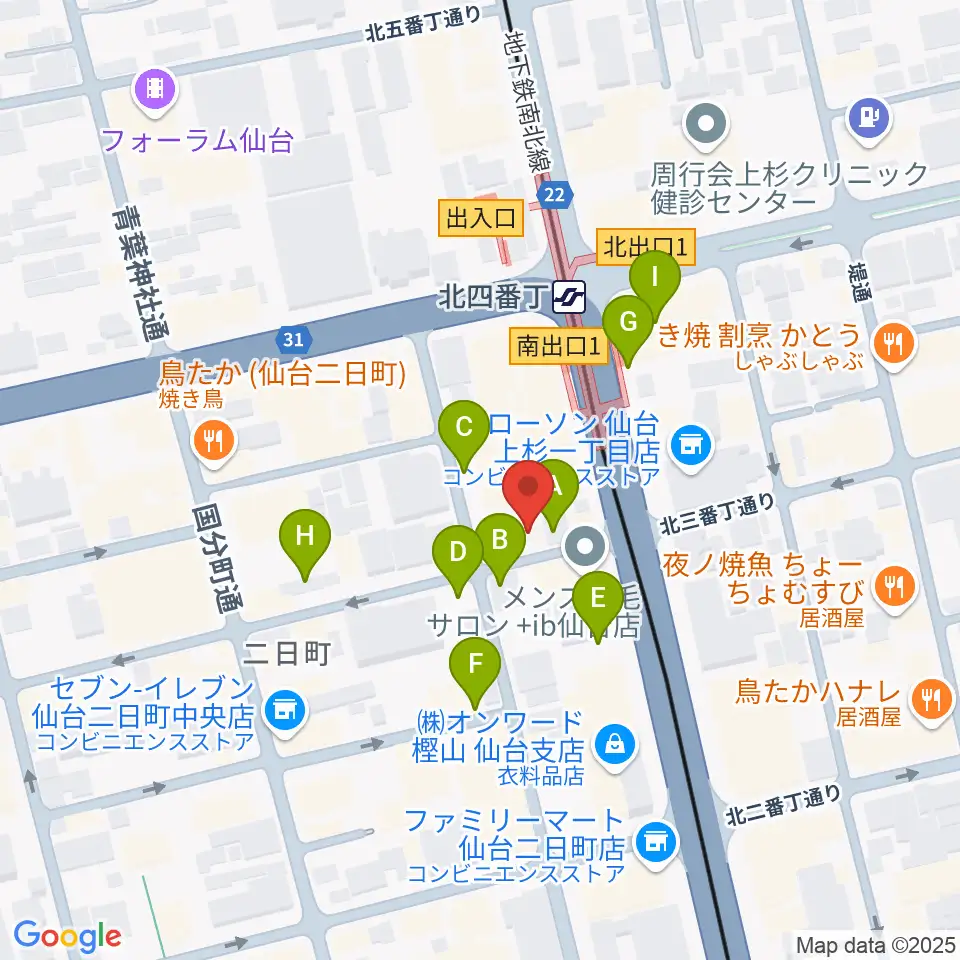松尾弦楽器 仙台店周辺の駐車場・コインパーキング一覧地図